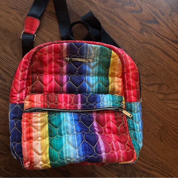 Betsy Johnson rainbow quilted backpack - Picture 3 of 17